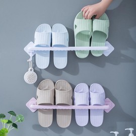 Simple fixing new bathroom towel rack attachment type towel organization Towel rack short type-pink 3ea