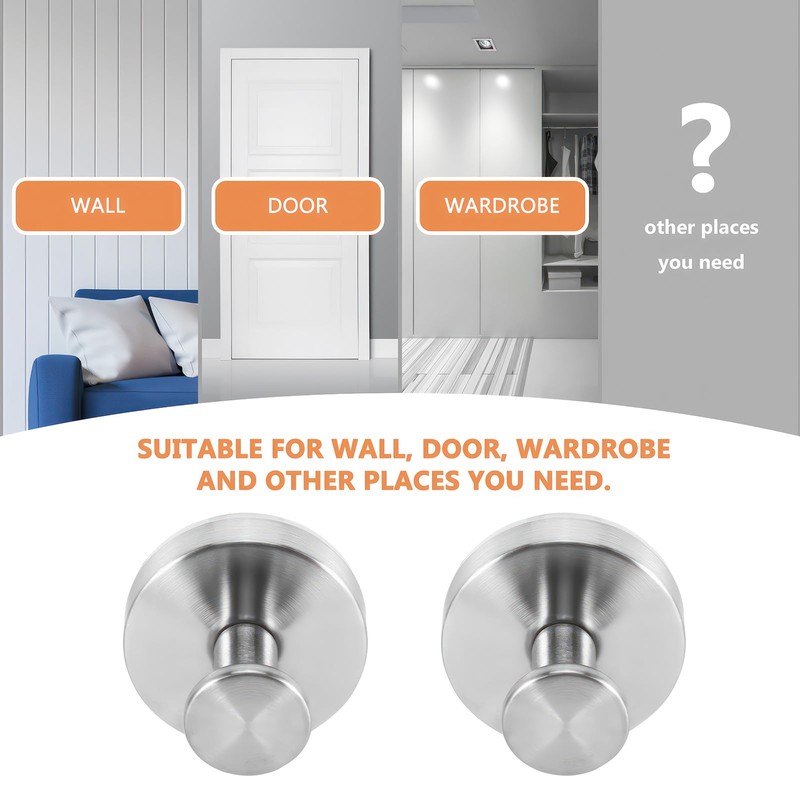 OUZHOU 4 Pack Suction Hooks, No Drill Hooks Stainless Steel