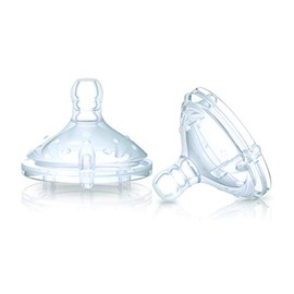 Nuby 67600-100 Mamila de Silicón Soft Flex Flujo Lento, Transparente