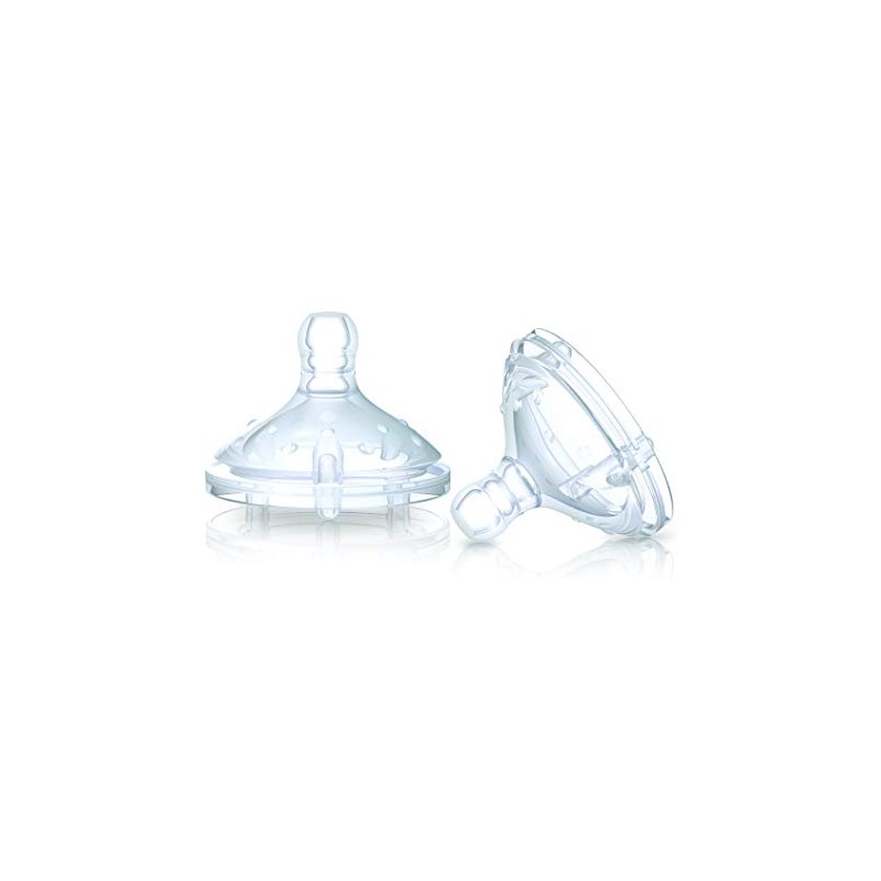 Nuby 67600-100 Mamila de Silicón Soft Flex Flujo Lento, Transparente