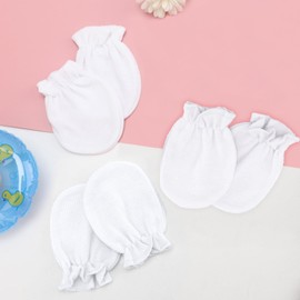 AQOKKA Newborn Baby Mittens No Scratch Cotton Elastic Wrist Gloves Infant Toddler Mittens for Baby Boy Girl 0-6 Months