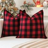 Sungeek Set of 2 Christmas Tartan Cushion Covers 40 x