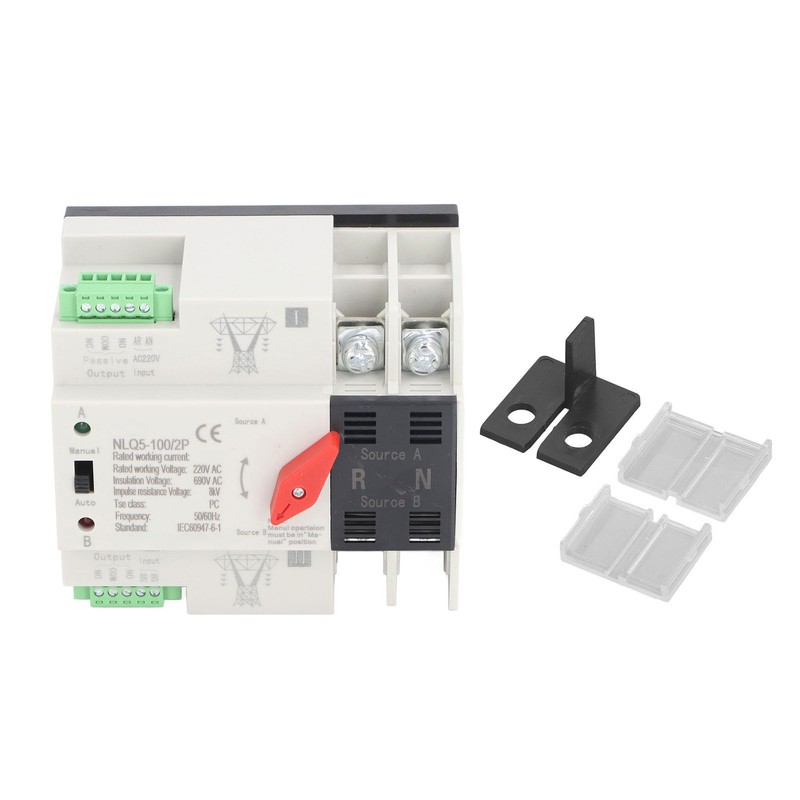 Dual Power Automatic Transfer Switch, Excellent PC Flame Retardant Plastic,