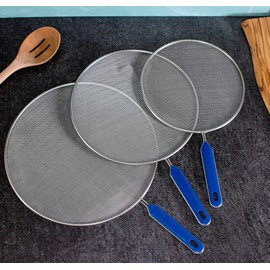 BitimexHome Grease Splatter Screen For Frying Pan Cooking Set of 3 (8", 10" and 11") Fine Mesh Iron Skillet Lid Guard Shield