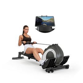 NAYSAYE Magnetic Rowing Machine for Home with Adjustable 8-Speed Booster, Foldable Rower with 265 LBS Loading Capacity for Living Room Office Black
