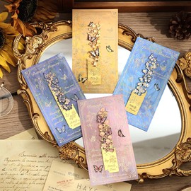 icceemee 4pcs Butterfly Flower Theme Pretty Book Marks for Reading Women, Cute Book Markers for Writers, Kids, Teens, Men Readers, Reading Accessories Gifts for Book Lovers