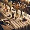 jefyghe Beige Cheesecloth Table Runner 35×120 Inch Boho Gauze Rustic