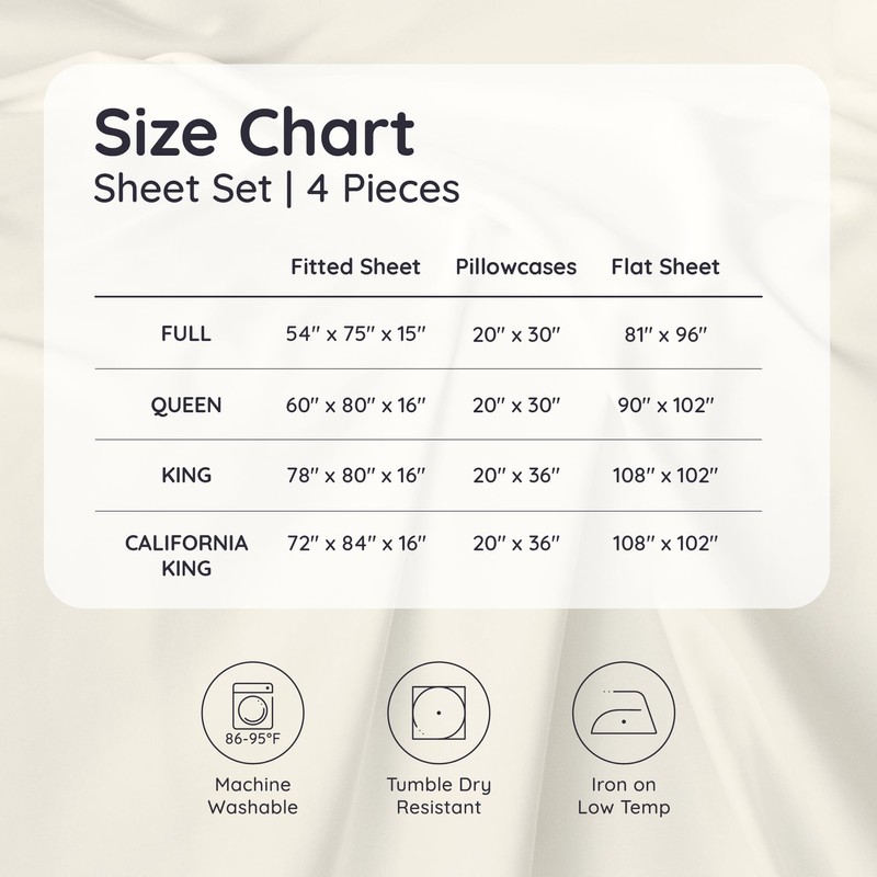 Bambaw King Sheets Set 4pcs – 100% Viscose Derived from