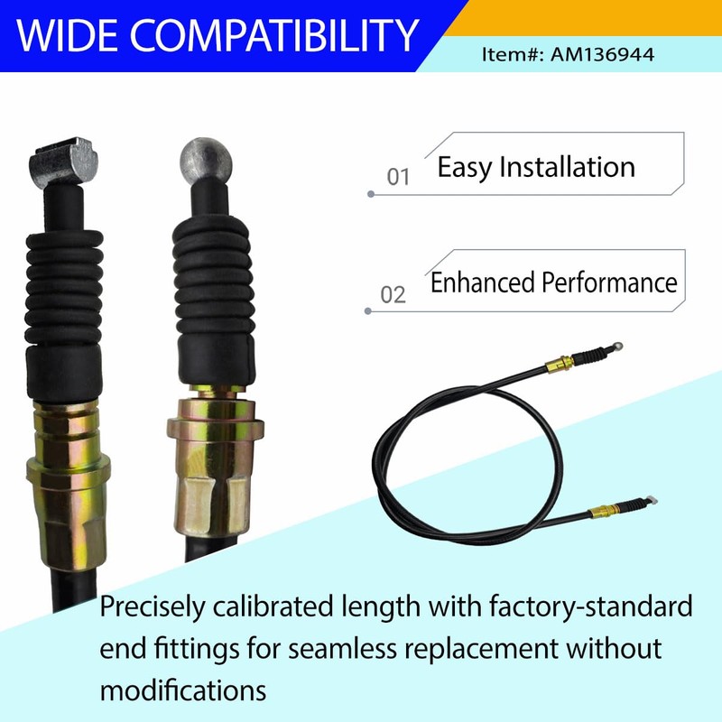 AM136944 Right Side Parking Brake Cable Replacement for John Deere