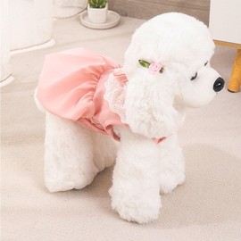 CELONROMF Cute Lace Princess Dress for Cats & Small Dogs, Summer & Spring Pet Clothes, Breathable Puppy Kitten Dress for Ragdoll, Yorkie, Maltese (Yellow & Pink, S-XL) (Pink, Medium)