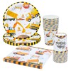 Cisolen 60 Pieces Digger Birthday Party Tableware Construction Excavator Party