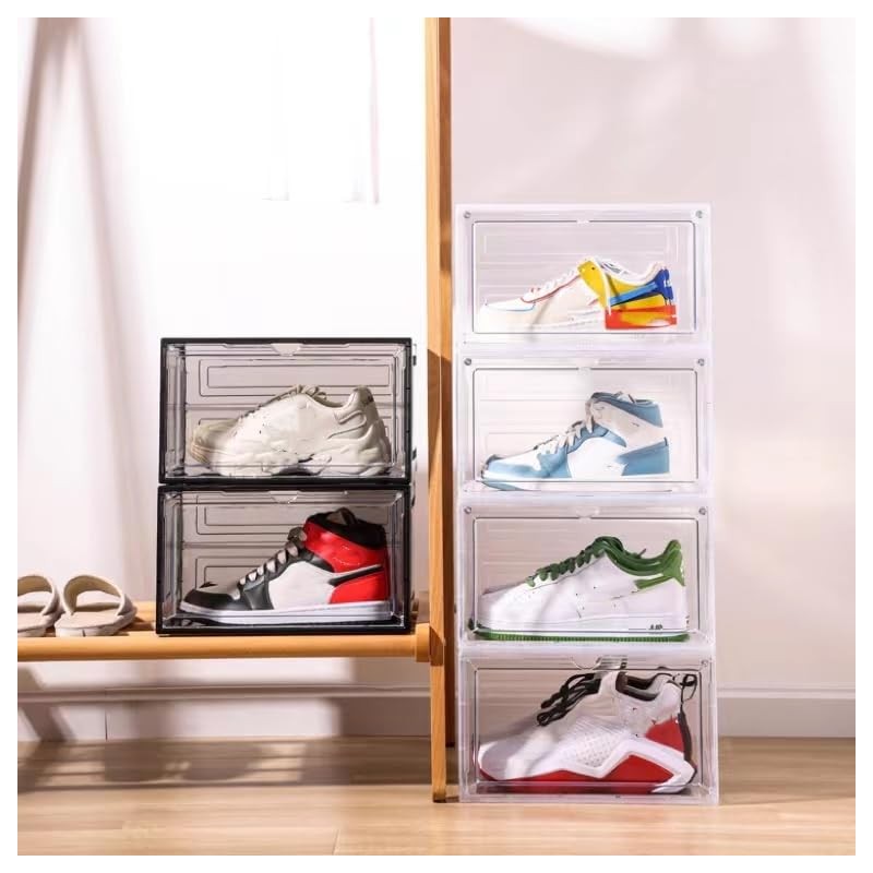 Attelite Shoe Box, Upgraded Large Clear Shoe Storage Box Stackable,