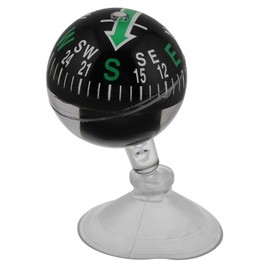 HAKIDZEL Portable Car Dashboard Compass Ball with Suction Cup Accurate Vehicle Navigation for Travel Boats and Outdoor Use Compact Black Plastic Automotive Directional Accessory