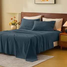 100% French Linen Sheets Queen,6 Pcs,18-24" Extra Deep Pocket