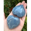 GAF TREASURES Angelite Gemstone Hearts, Polished Angelite Puffy Hearts, Angelite