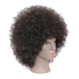 Tcwuzick Training Head African American with 100% Human Hair Mannequin Head Cosmetology Afro Hair Manikin Head for Practice Styling Braiding with Clamp Holder