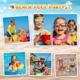 LovesTown 24 Pack Kids Sunglasses Bulk, Kids Sunglasses Party Favor with UV400 Protection Multicolor for Birthday Summer Gatherings Beach Events