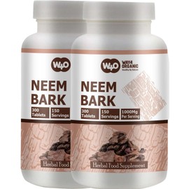 Way4Organic Neem Bark Capsules (Tablets) 300 Pills, 150 Servings, 1000 mg(2 Packs)