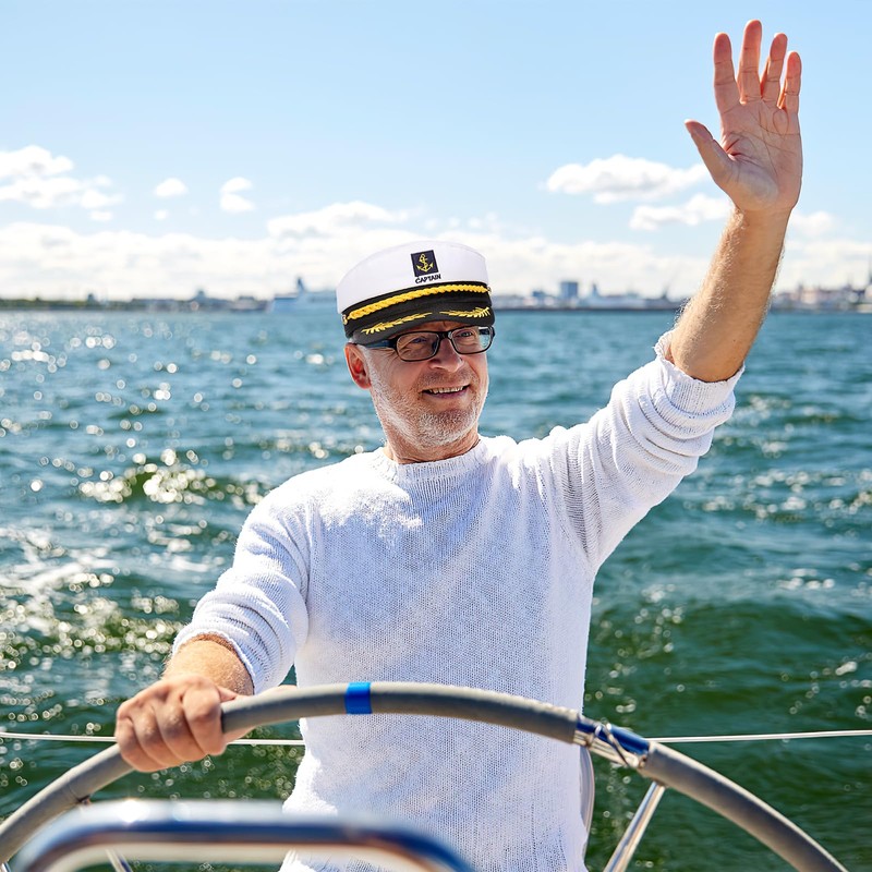 BESTOYARD Gorra capitán Adulto Yate Barco Navegante Capitán Traje Sombrero
