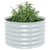 CHARMMA Garden Raised Bed Silver Galvanized Steel,Pots & Planters-45520
