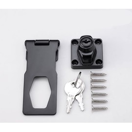 Flip Latch 3-mm Thickened Heavy Duty Hasp Safety Door Lock Gate Latches for Double Door Window Barn Closet Drawer Cabinet Garage,Stainless Steel Brushed Nickel (4 INCH-1 PCS)