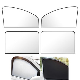 Polcatay 4 PCS Car Side Window Sun Shade, Keep Cool Privacy Protection Cover, Perfect Coverage Heat Shield for Front and Rear Windows, Universal for Cars Adsorption Installation Sun Shield (Silver)