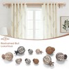 Wolistsa Boho Decorative Double Curtain Rod, 36-122 Inch, White Wood
