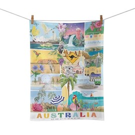 Travel Tea Towel, 55% Linen 45% Cotton, 440 x 640 mm (Gday Australia)