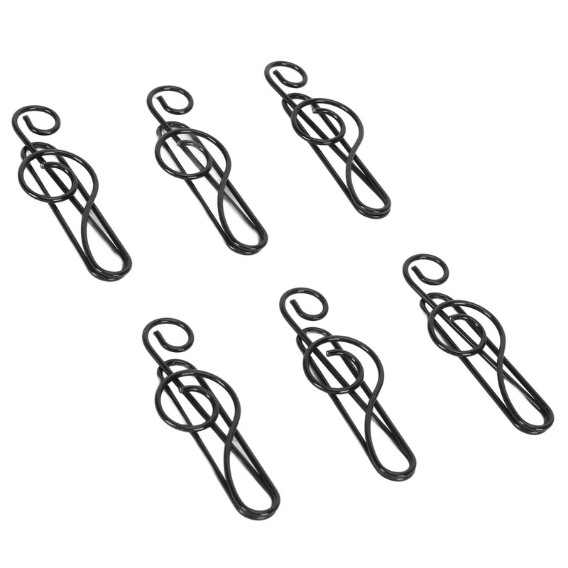 100 Pcs Note Paper Clip Black Creative Cute Music Wire