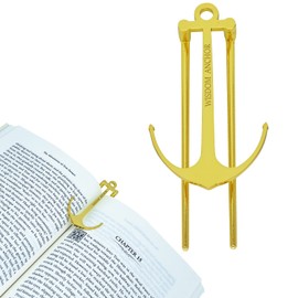 Anchor Page Holder for Hands Free Reading Bookmark Book Opener Reader Gift Metal Portable Music Recipe Book Hardcovers Paperbacks Magazines Clip Accessories, Gold