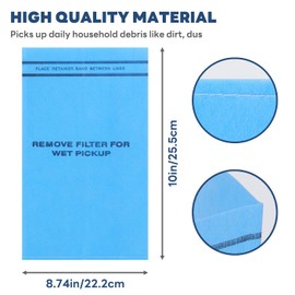 Wet Dry Vacuum Filter Bags for Stinger 2.5 to 5 Gallon WS0255VA, WORKSHOP WS01025F, Craftsman 9-38737, MultiFit VF2000, Select 2-1/2 to 5-Gallon Shop Vac Vacuums (8 Filter bag + 3 Band)