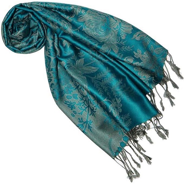 Lorenzo Cana Designer Pashmina Branded Scarf, Floral, Woven Floral Pattern,