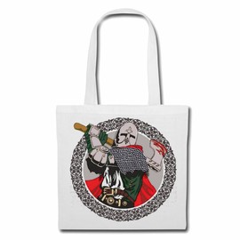 Bag Shoulder Bag Knight Sword Knight's Equipment Knight's Helmet Protective Shield Knight Sword Knight Equipment Knight's Castle Helmet Protective Shield Shopping Bag School Bag Gym Bag in White, White