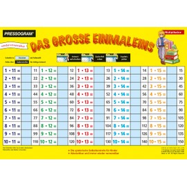 TimeTEX - Magic Board "Mathematics" - Large 1 x 1 | Calculation Board with Self-Control for Playful Learning and Practice Multiplication | Contents: Large 1 x 1