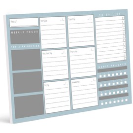 Weekly Planner Pad - A4 Desk Planner with To-Do List | Revision Supplies | Desk Study Planner | Organise Your Week Efficiently with This Schedule Planner (Blue)