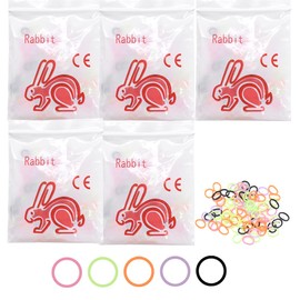 Angzhili 5 Packs(500pcs) Dental Orthodontic Elastic Rubber Bands Orthodontic Elastics Braces Teeth Gap Supply(Rabbit 3/16" 4.5 Oz-multicolor)