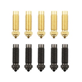 ULXIOM 0.4mm M6 3D Printer Nozzle Extruder, 5 Pcs Hardened Steel & 5 Pcs Brass, Fit for Elegoo Neptune 4 Max/Plus
