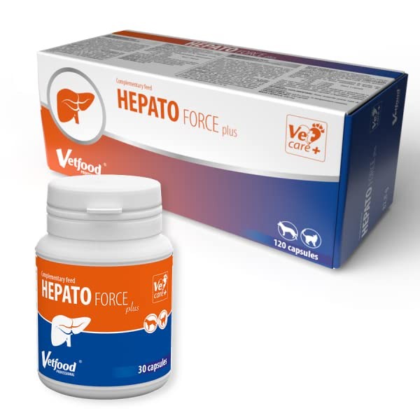 Vetfood HepatoForce Plus | 120 Kapseln | Ergänzungsfuttermittel für Hunde