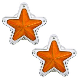 Meliore LED Side Markers Star 12V 24V Marker Lamp Truck Decor Retro Old Car Set of 2 Yellow Orange Amber