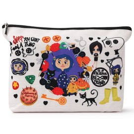 gawpile Horror Movie Cosmetic Bag, Movie Fans Gift Fantasy Cartoon Makeup Bag Cute Colorful Cartoon Character Printing Cartoons Makeup Zipper Pouch Bag For Women Movie Fans