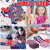 Ganeen 100 Pcs 10 x 10 Inch Patriotic Fabric Squares