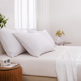 White Pillowcases Queen 4 Pack, 20x30 Pillow Cases with Envelope Closure, Soft Plain Brushed Microfiber Covers Breathable Wrinkle-Resistant