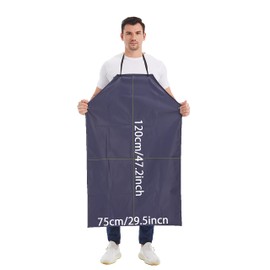 Nanxson Men's Waterproof Apron Industrial Work Apron Bib Apron PVC Slaughterhouse Aprons CF3108, navy