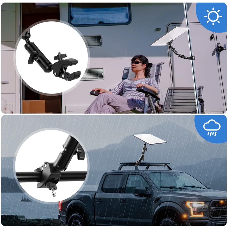 Starlink Mini Mount, Aluminum Double Long Arm ,Starlink Mini Pole