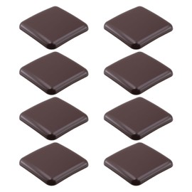UTALIND 8 PCS Self-Stick Furniture Sliders Brown Square Self-Adhesive Carpet Sliders Furniture Moving Pads Furniture Mover Glides