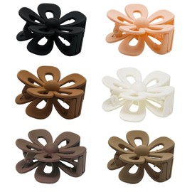 Yinluluna 6Pcs Flower Claw Clips, Cute Claw Clips for Thick Hair, Non-Slip Strong Claw Clip for Women Girls
