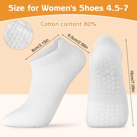 Zuimei 6 Pairs Non Slip Pilates Socks with Grips for Women, Yoga Grip Socks Breathable Cotton Solid Sock for Yoga, Barre, Dance, Ballet, Fitness(Black,White)