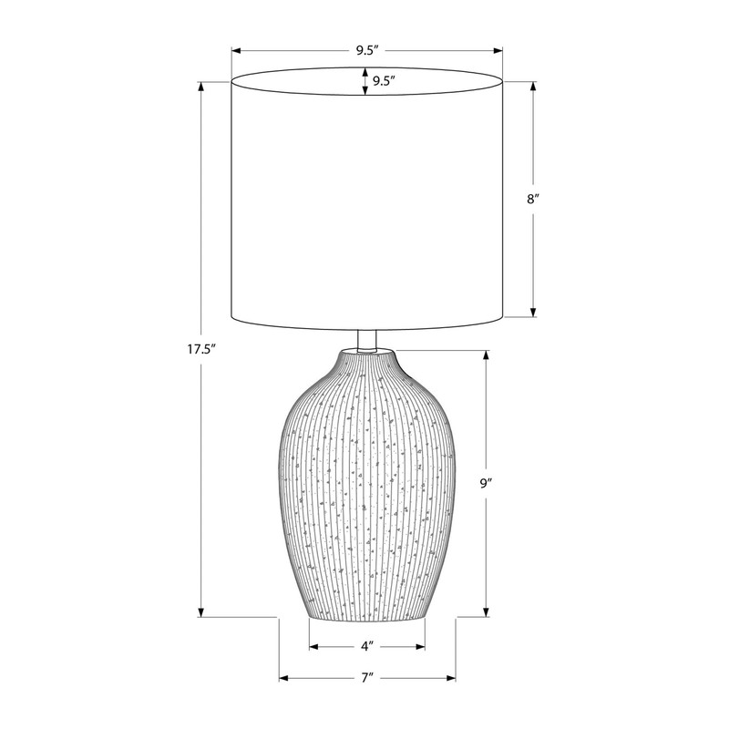 Monarch Specialties I 9784 Lighting, Table Lamp, 18" H, Green