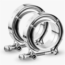 LCGP 2 Pack V-band Clamp,2" 304 Stainless Steel V-Band Clamp with Male and Female Flange Kit for Turbo Exhaust, Downpipe, Exhaust System, Etc.