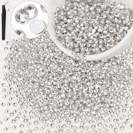 5000PCS SS10/2.8mm Crystal Rhinestones (Clear), Bedazzling Flatback Glass Rhinestones for Crafting DIY Nail Art Makeup Decoration, Gems Diomand Charms for Tumbler Shoes Clothing Mug